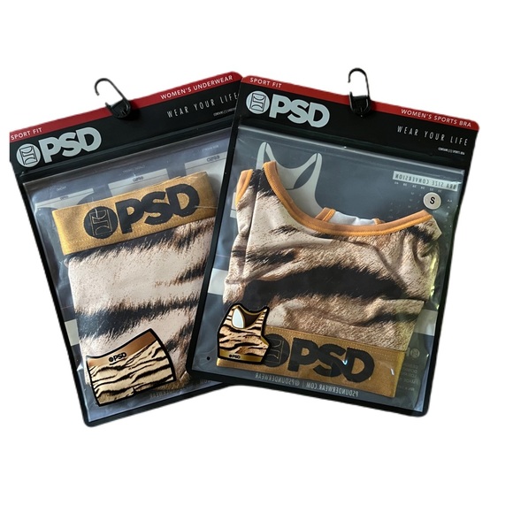 PSD Intimates & Sleepwear Psd Graphic Boy Shorts And Sports Bra Set